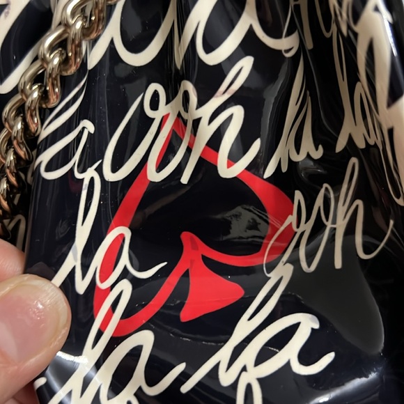 KATE SPADE NY OOH LA LA LIZZIE HANDBAG LADY JAMES BLACK PATENT LEATHER-PRISTINE - Picture 12 of 15